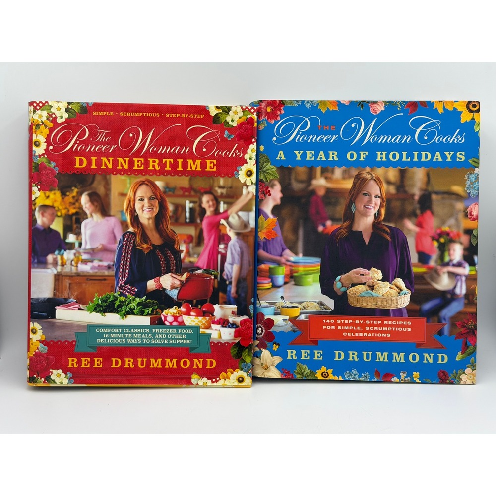 Pioneer Woman Cooks Ree Drummond 2 Book Lot Dinnertime Year of Holidays HC